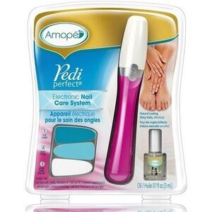 AMOPE PEDI PERFECT ELECTRIC NAIL CARE KIT WITH OIL - PINK (NEW WITH TAGS)